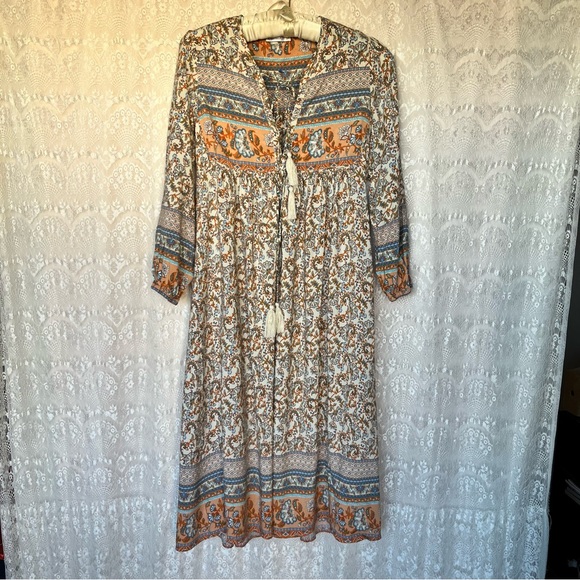 R. Vivimos Summer Bohemian Dress For Women Size Small 4-6 - Picture 3 of 16